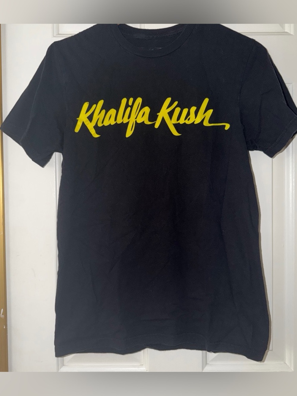 Khalifa Kush Graphic Tee in Yellow on Black